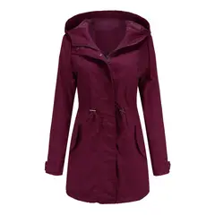BLWOENS - Chaqueta con cuello alto para mujer -Rojo