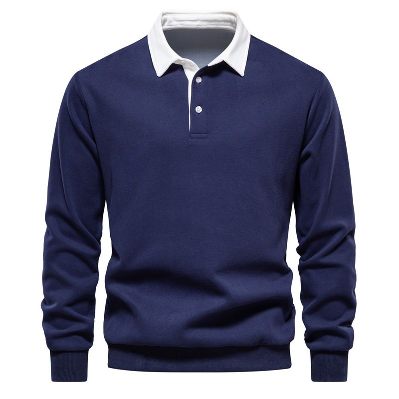 BLWOENS - Polerón cerrado con botones corto para Hombre - Azul