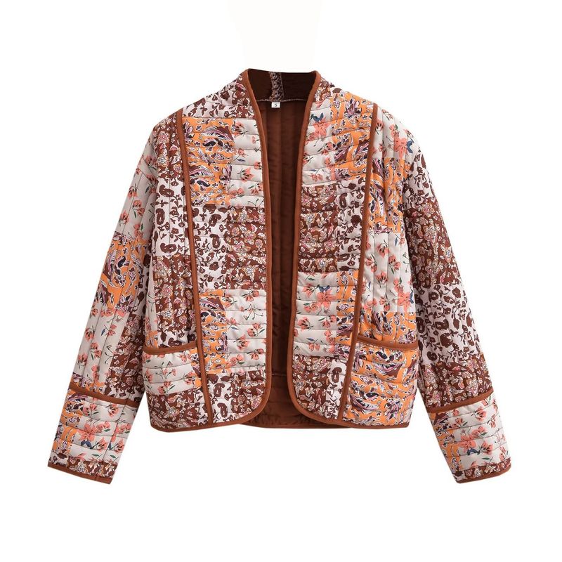 BLWOENS - Chaqueta abierta con diseño para mujer -Café