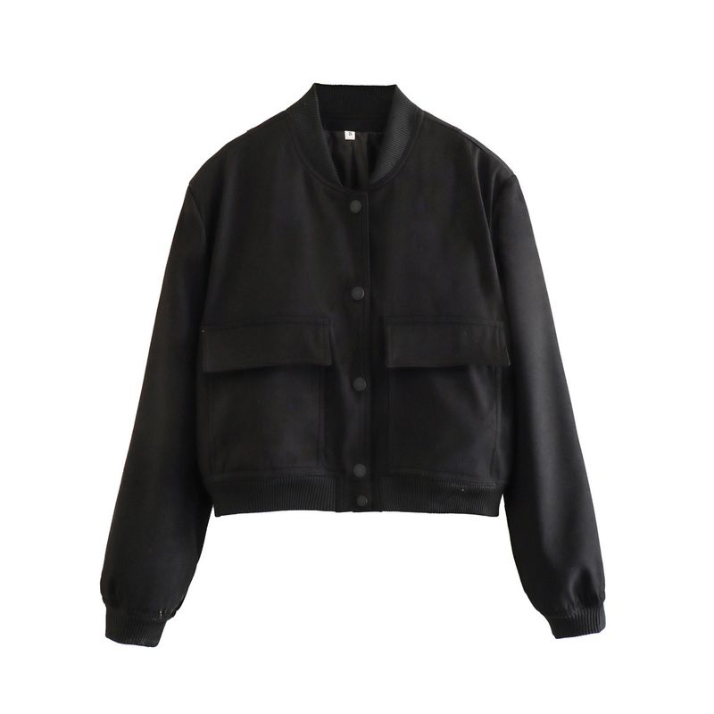 BLWOENS - Chaqueta cort sin gorro para mujer -Negro.