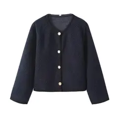 BLWOENS - Chaleco con botones para mujer -Azul