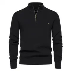 BLWOENS - Polerón cerrado con cierre corto para Hombre - Negro
