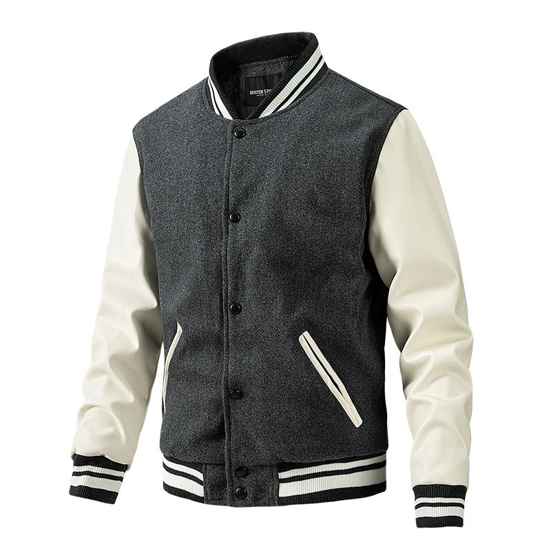 BLWOENS - Chaqueta con botones para hombres -Gris
