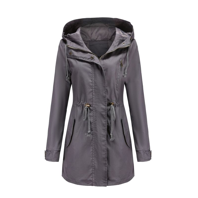 BLWOENS - Abrigo con cuello alto para mujer -Gris.