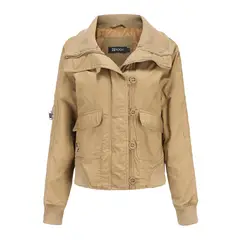 BLWOENS - Chaqueta con cuello alto para mujer -Beige