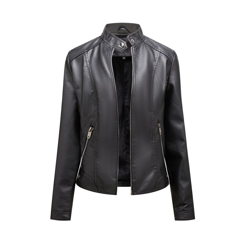 BLWOENS - Chaqueta cuero PU para mujer -Negro.