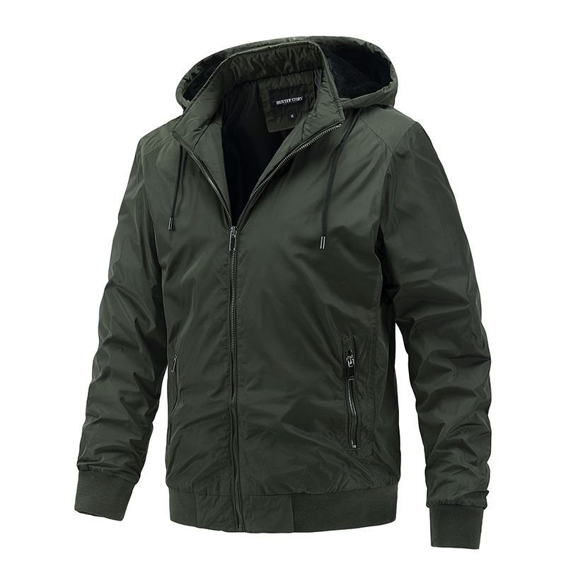 BLWOENS - Chaqueta grande con gorro para hombres -Verde