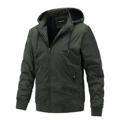 BLWOENS - Chaqueta grande con gorro para hombres -Verde
