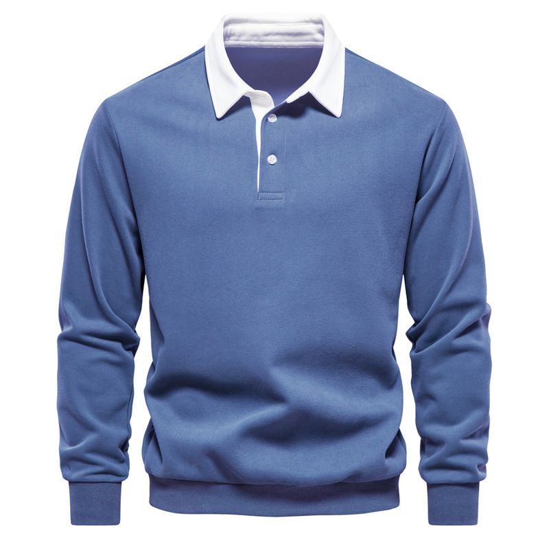 BLWOENS - Polerón cerrado con botones corto para Hombre - Azul.