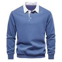 BLWOENS - Polerón cerrado con botones corto para Hombre - Azul.