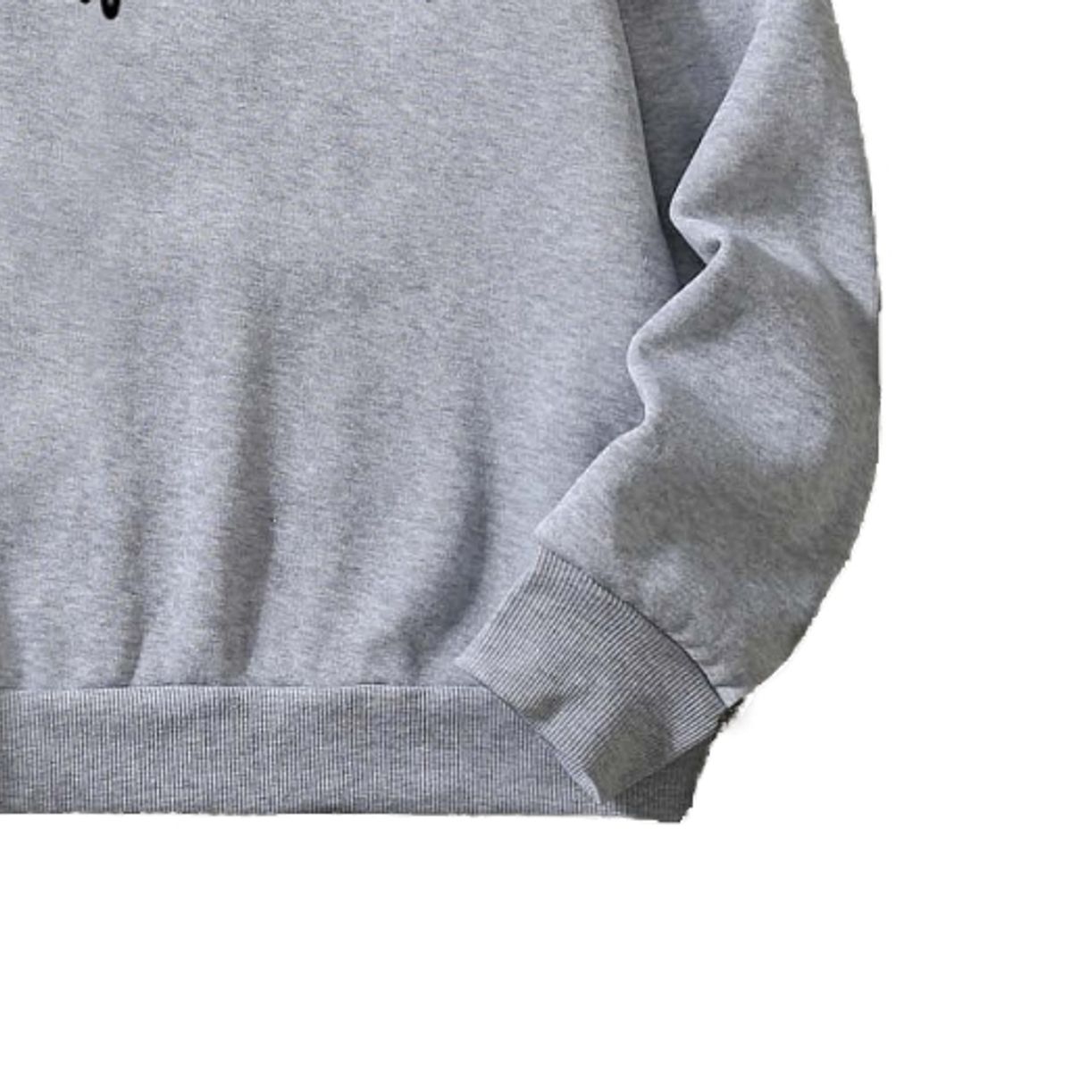 BLWOENS - Polerón sin gorro liso unisex con estampado- Gris