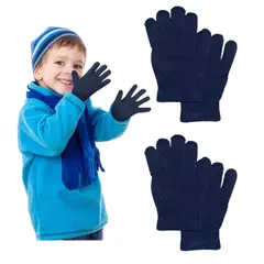 EKOL TACTICA MILITAR - Pack 12 Guantes De Lana Largos Para Niños Niñas Escolar Invierno