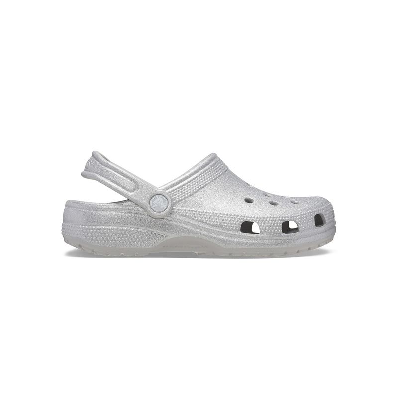 CROCS - Zueco Mujer Classic Glitter Clog Plateado CROCS