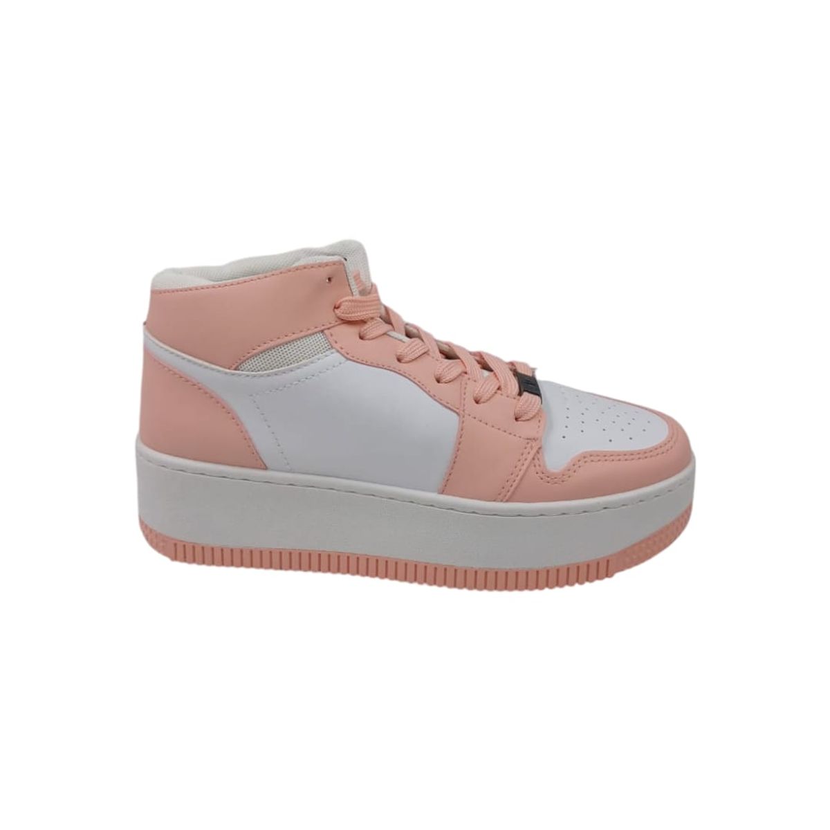 HERIEL - Zapatilla Blanca con Rosa Plataforma