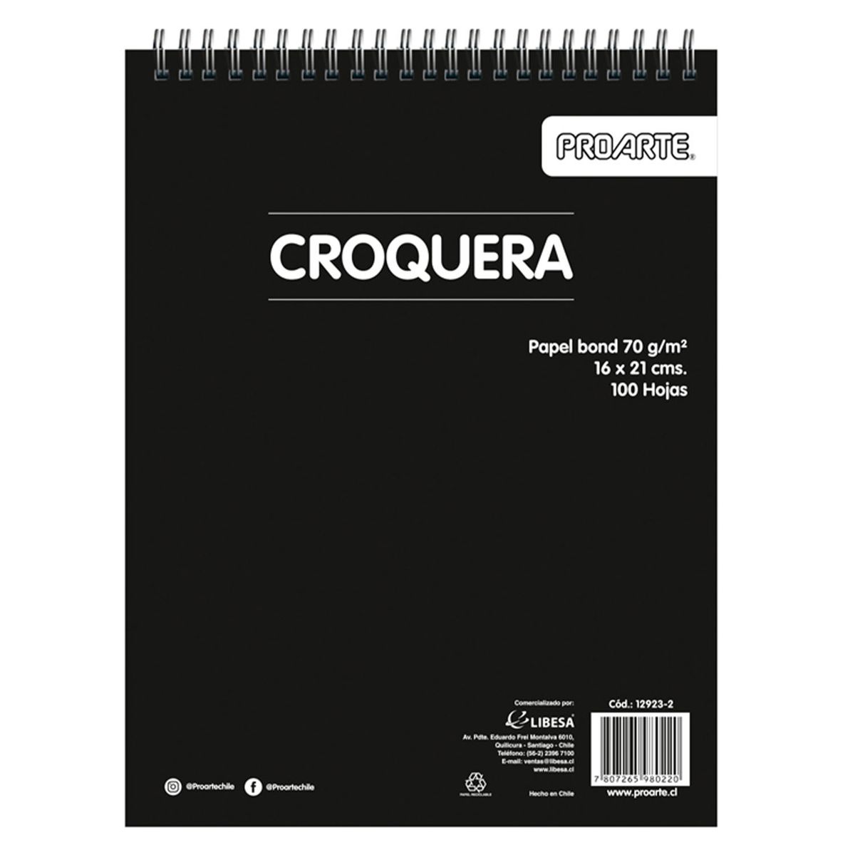 PROARTE - Croquera Proarte 16X21cm 100hjs