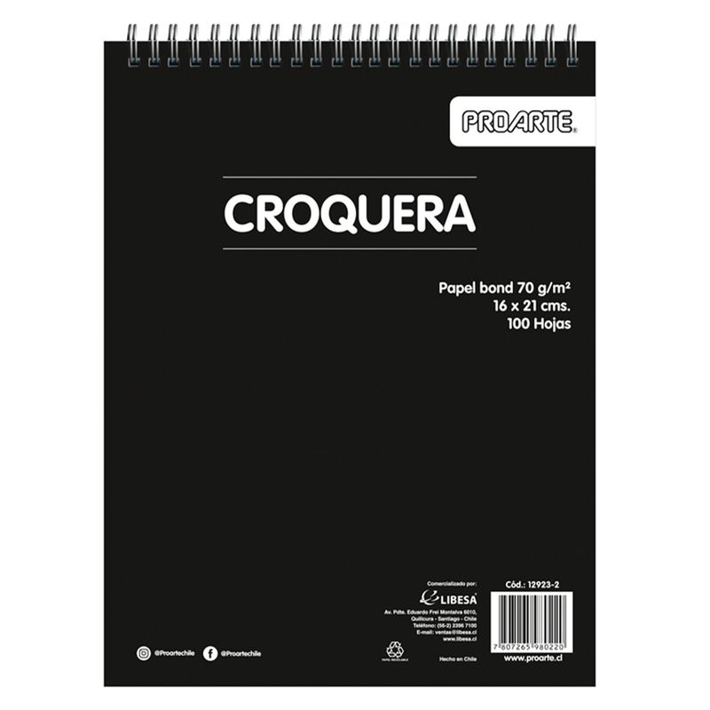 PROARTE - Croquera Proarte 16X21cm 100hjs