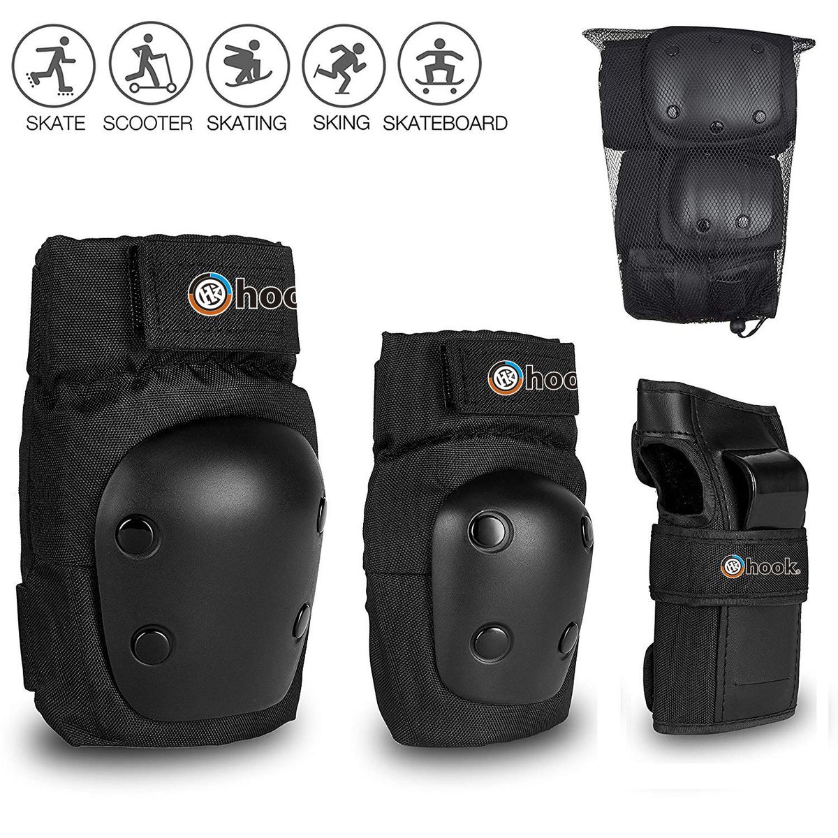 HOOK - Set De Protecciones Adulto Hook Black S