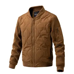 BLWOENS - Chaqueta con cierre para hombres -Café