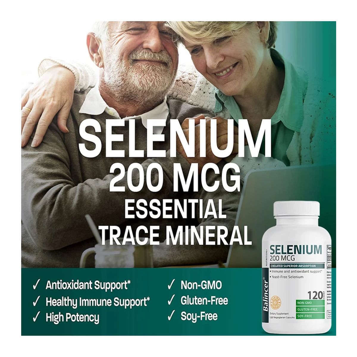 GENERICO - Albion Selenio 200mcg Antioxidante Cuidado Urinario Prostata