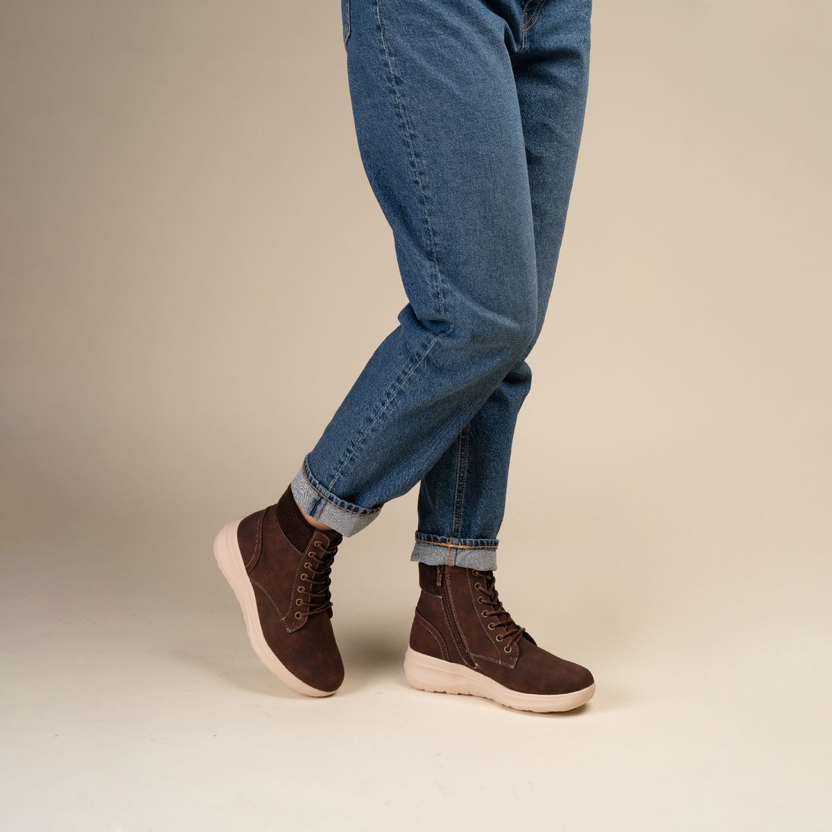 CHINITOWN - Botín Casual Mujer Café Oscuro Evelina Chinitown