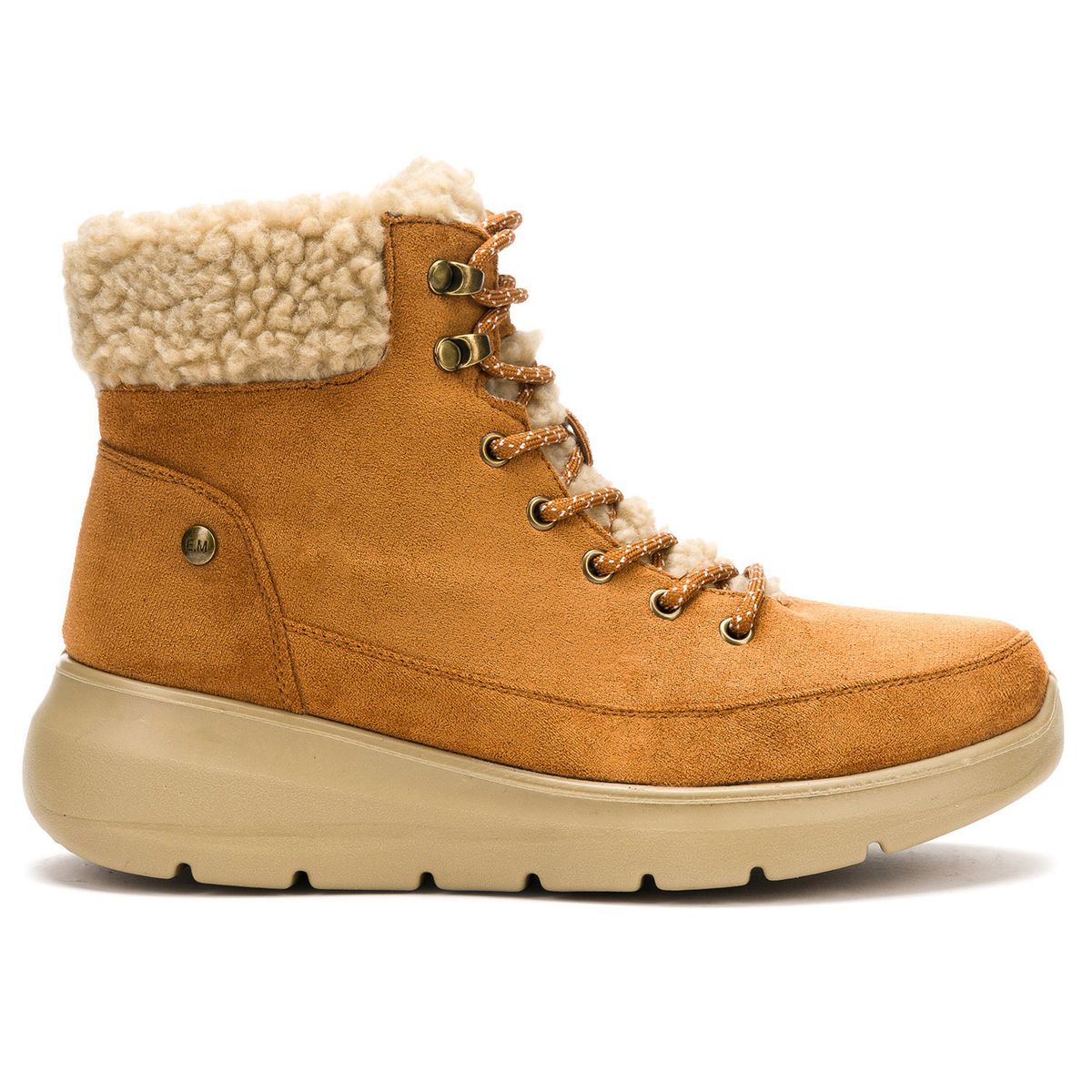 CHINITOWN - Botín Casual Mujer Camel Blau Chinitown