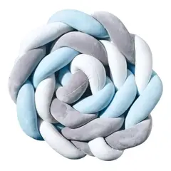 GENERICO - Trenza Cojin Seguridad Para Cuna Bebes 3 Metros Protección Color CELESTE