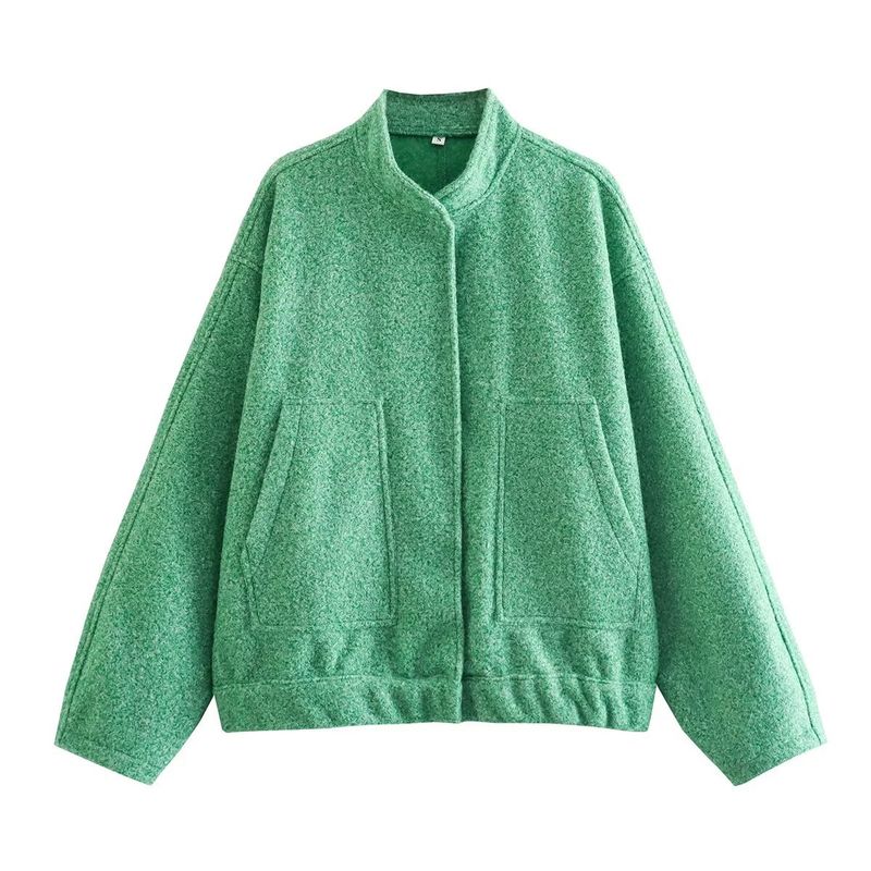 BLWOENS - Chaqueta sin gorro oversize para mujer - Verde