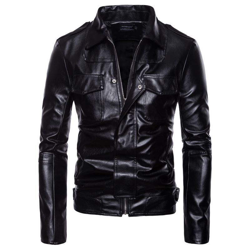 BLWOENS - Chaqueta con cierre manga larga para hombres -Negro