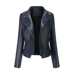 BLWOENS - Chaqueta cuero PU para mujer -Rojo.