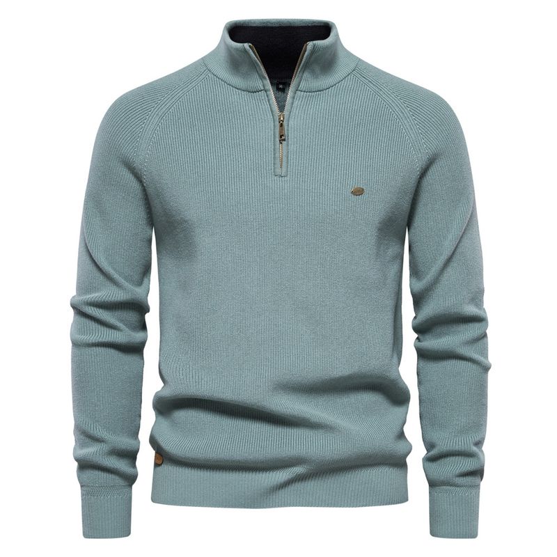 BLWOENS - Polerón cerrado con cierre corto para Hombre - Azul Claro.