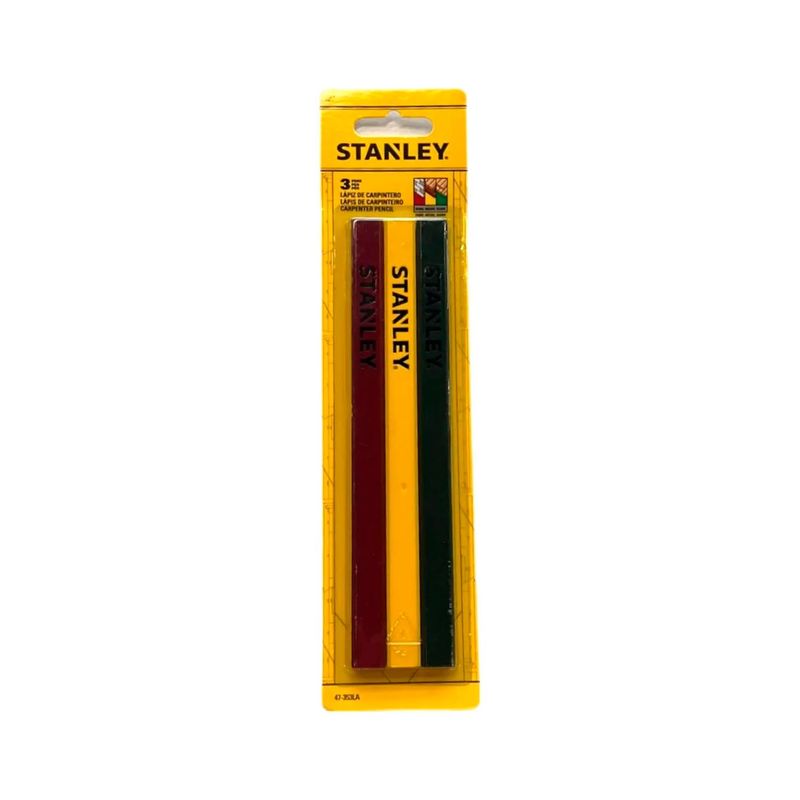 STANLEY - Set de 3 Lápices Carpintero Grafito N°2 Stanley 47-353LA.