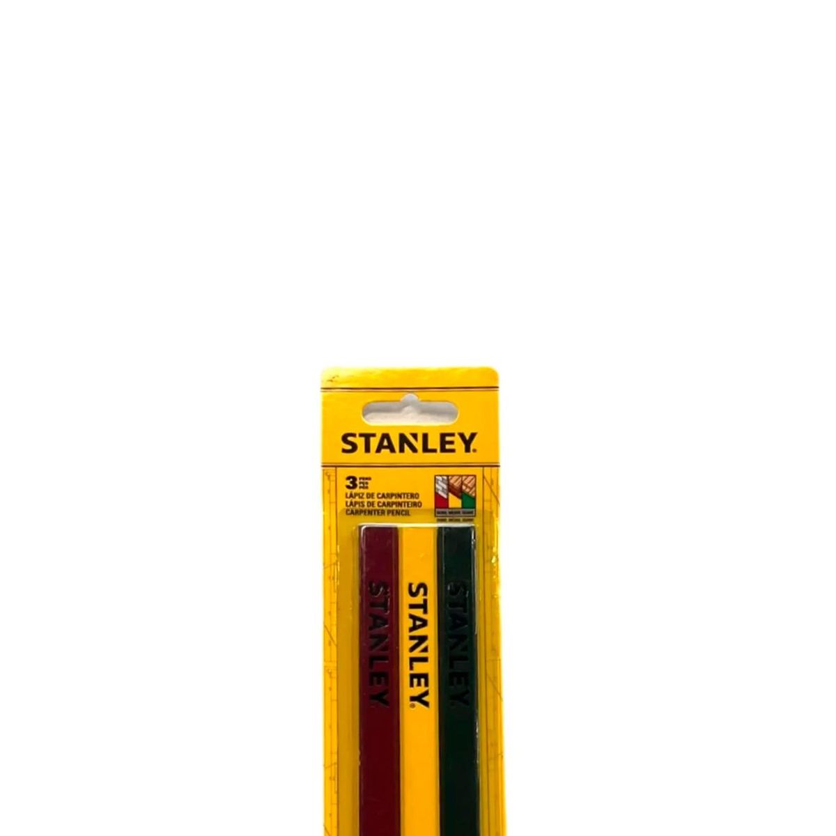 STANLEY - Set de 3 Lápices Carpintero Grafito N°2 Stanley 47-353LA