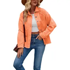 BLWOENS - Chaqueta con bolsillos y botones para mujer - Naranjo