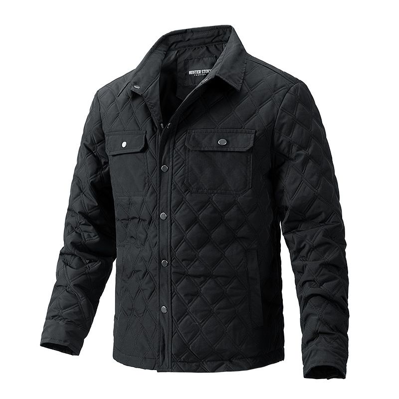 BLWOENS - Chaqueta con cuello corto para hombres -Negro