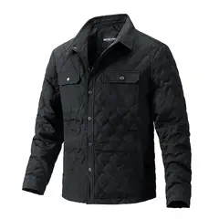 BLWOENS - Chaqueta con cuello corto para hombres -Negro