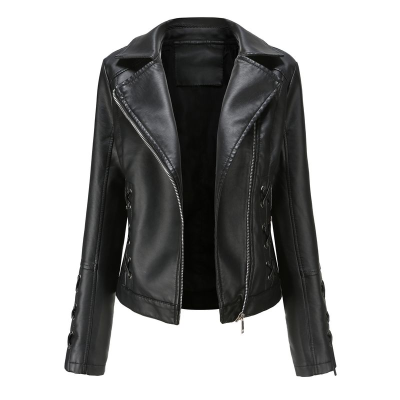 BLWOENS - Chaqueta cuero PU para mujer -Negro