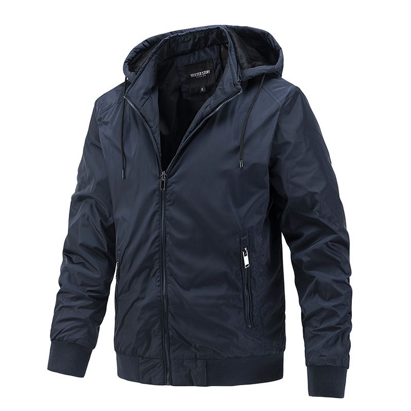 BLWOENS - Chaqueta grande con gorro para hombres -Azul.