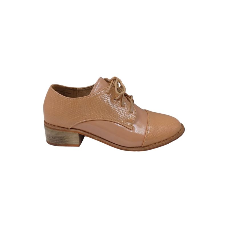 HERIEL - Zapato Beige Taco Bajo Mujer.