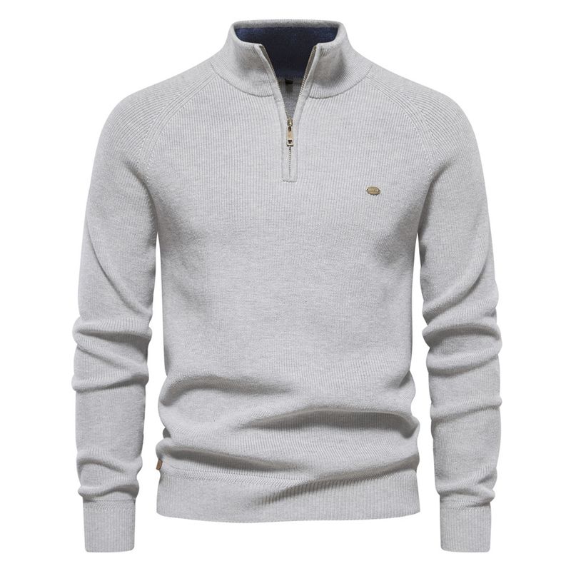 BLWOENS - Polerón cerrado con cierre corto para Hombre - Gris