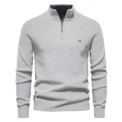 BLWOENS - Polerón cerrado con cierre corto para Hombre - Gris