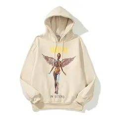 BLWOENS - Sudadera con capucha para hombres y mujeres AL68-Beige.