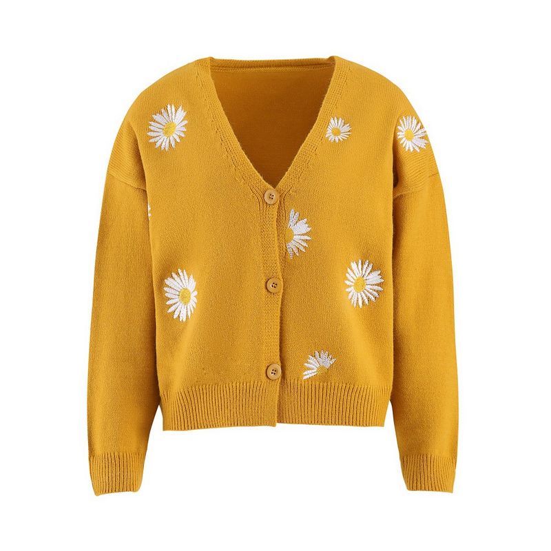 BLWOENS - Suéter con flores para mujer -Amarillo