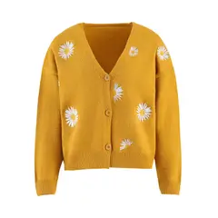 BLWOENS - Suéter con flores para mujer -Amarillo