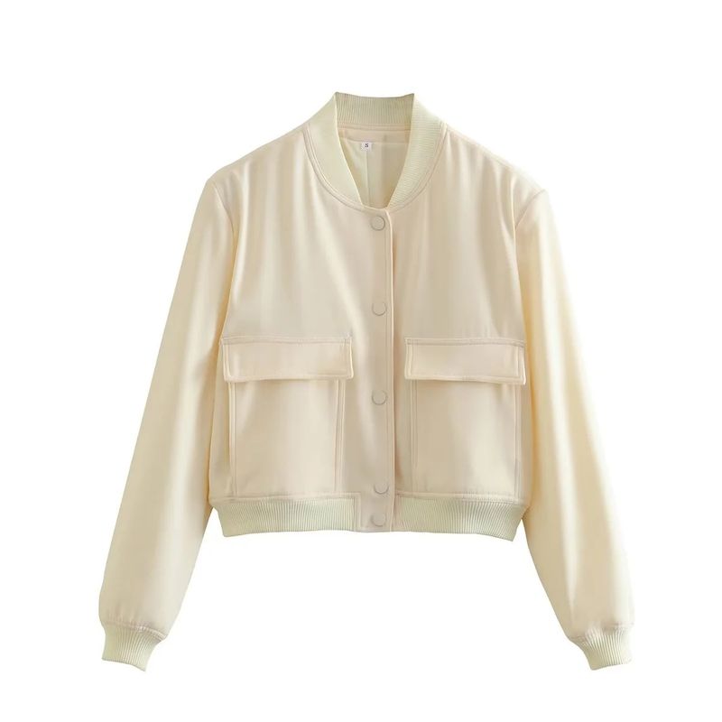 BLWOENS - Chaqueta cort sin gorro para mujer -Blanco
