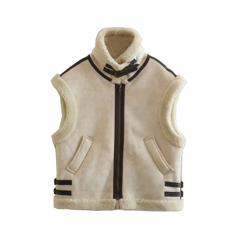 BLWOENS - Chaquetacon cuello sin mangas para mujer -Blanco.