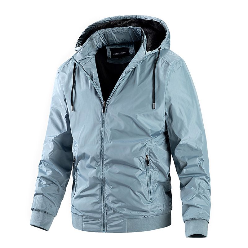 BLWOENS - Chaqueta grande con gorro para hombres -Celeste