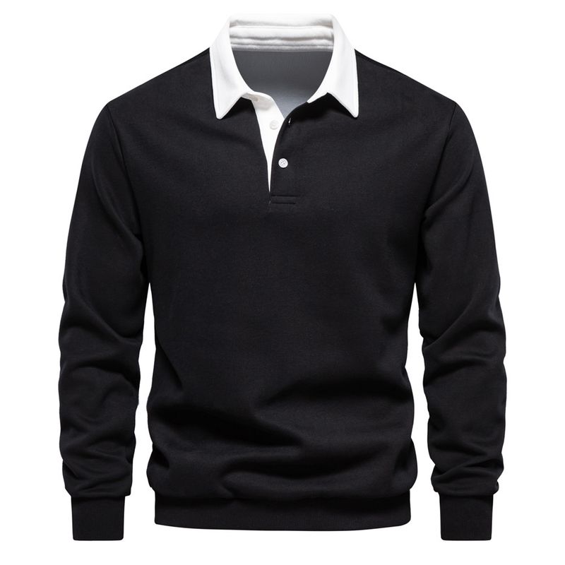 BLWOENS - Polerón cerrado con botones corto para Hombre - Negro.