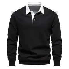 BLWOENS - Polerón cerrado con botones corto para Hombre - Negro.