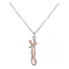MUNDO MAGIA - Collar Plata 925 Pareja San Valentin Amor Novios Abrazados