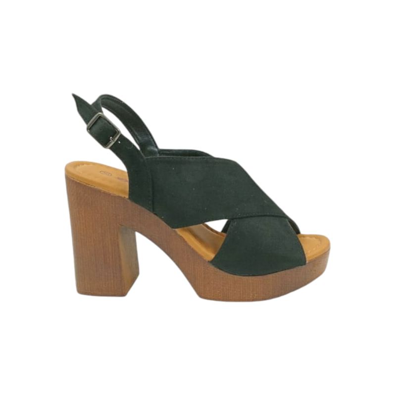 HERIEL - Sandalia Negra Taco Mujer.